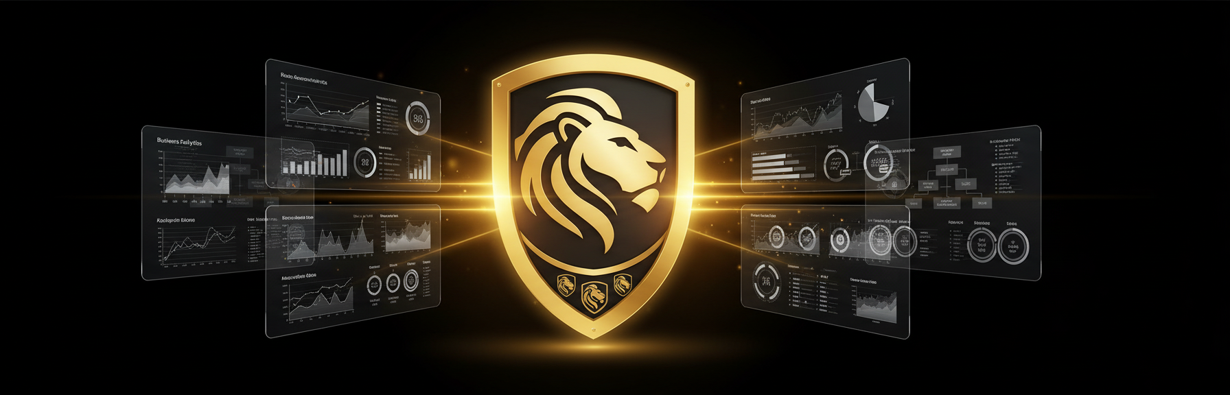 Rhindon_Cyber_portfolio_risk_consolidation_concept_with_shield,_lion_emblems,_and_risk_analytics_dashboards
